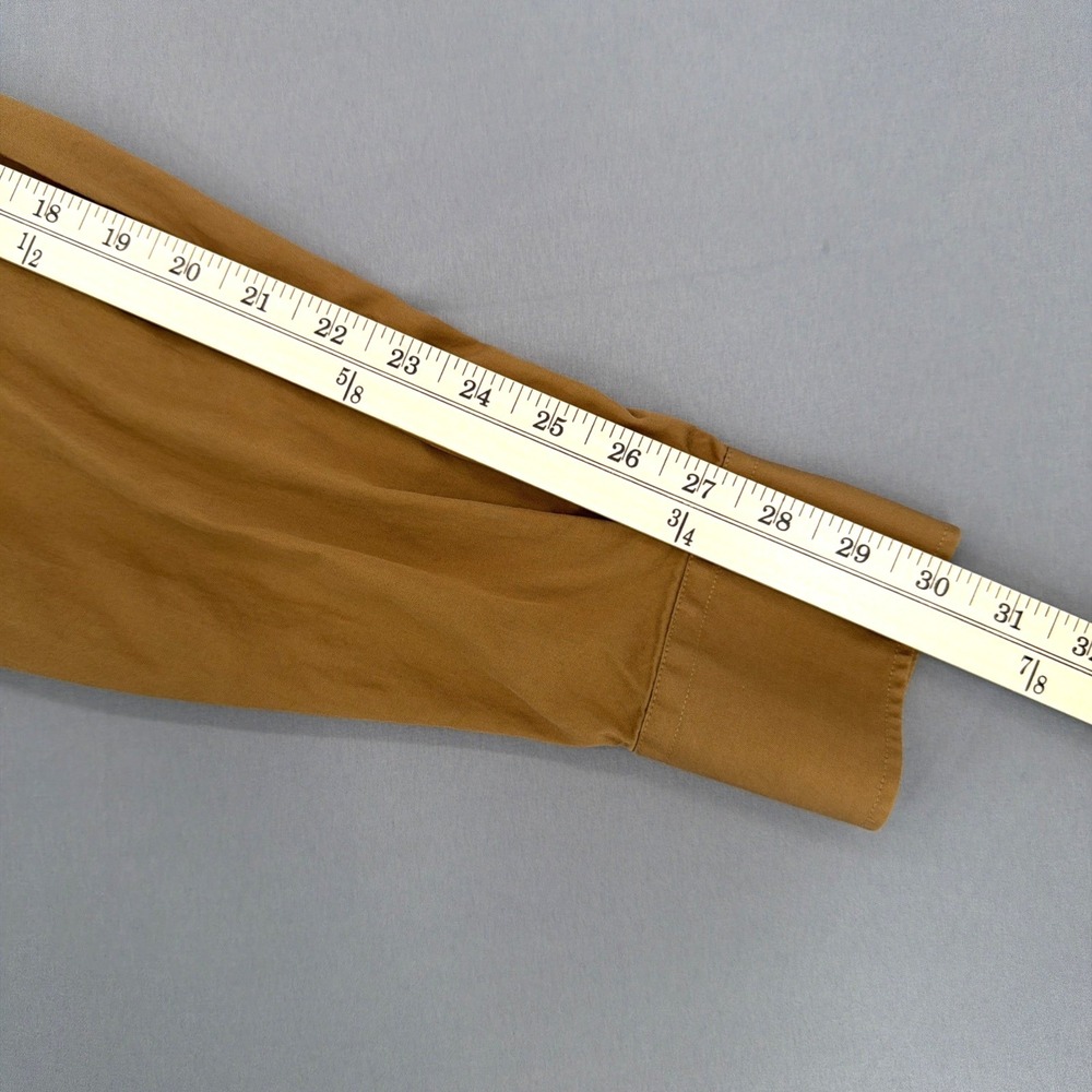Kenneth Cole Reaction Dress Shirt Men's Medium 15.5 Brown Long Sleeve Button Up - Picture 9 of 9